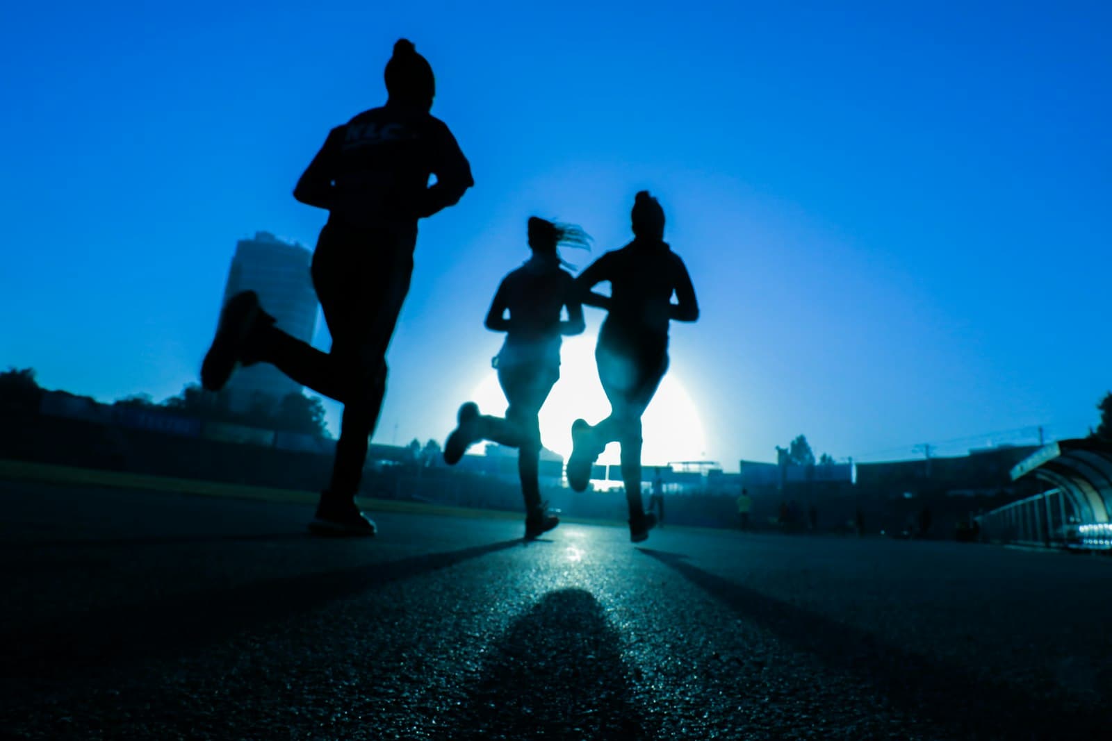 Runner jogging on a city street