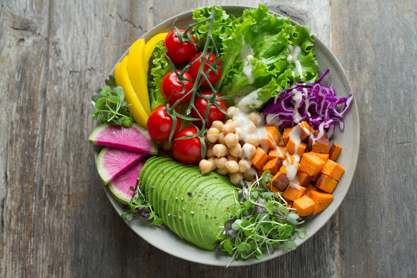 Fresh salad and healthy meal